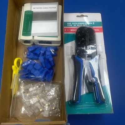 Network Cable Tester  Kit 3-in-1 Cable Crimper + Stripper CAT5e/CAT6 Tool Kit