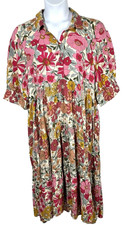 Natural Life Floral Tiered Maxi Dress Size XL Boho Hippie Peasant Cottage Core
