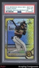 2022 Bowman Chrome Mega Box Yellow Refractors James Wood 1st Rookie /75 PSA 10