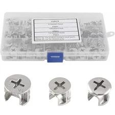 75 PCS 3-Size Cam Lock Nut Fasteners Eccentric Wheel for Furniture Connectors