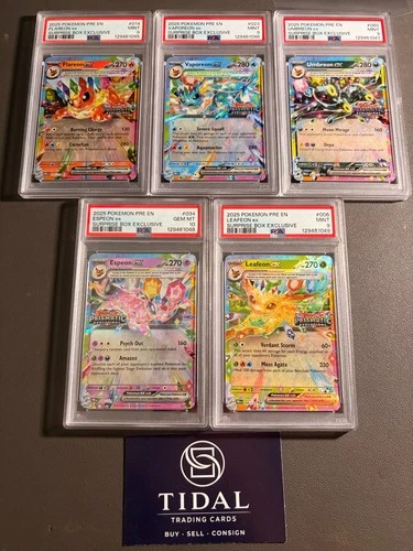 PSA 9/10 2025 POKEMON PRISMATIC EVOLUTIONS SURPRISE BOX EXCLUSIVE SEQ SET EEVEE