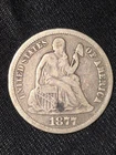 ESTATE FIND 1877 - Seated Liberty Dime VF details