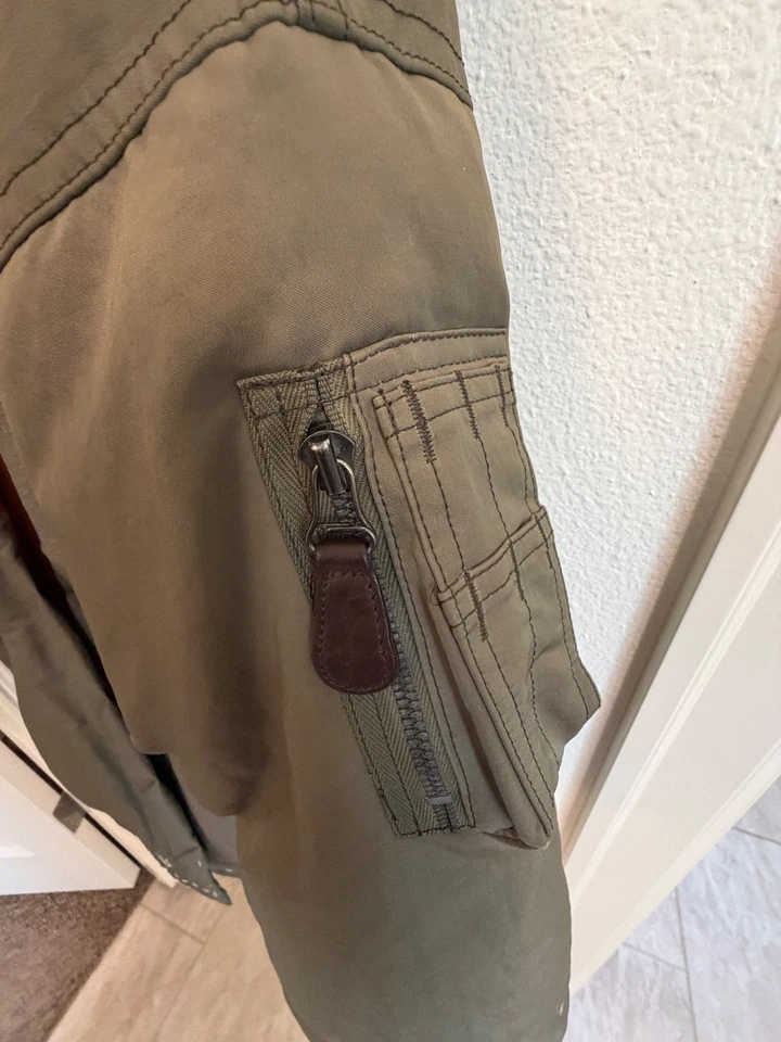 VISVIM Sanjuro Kimono Goose Down Jacket Coat OLIVE 4 XL MA-1 Flight Noragi Work - Image 4 of 4