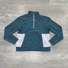 Pact Perfectly Lightweight Quarter Zip Sweater Collared Green Size Small