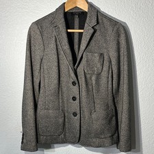 Talbots Women Wool Charcoal Blazer Petite Size 14