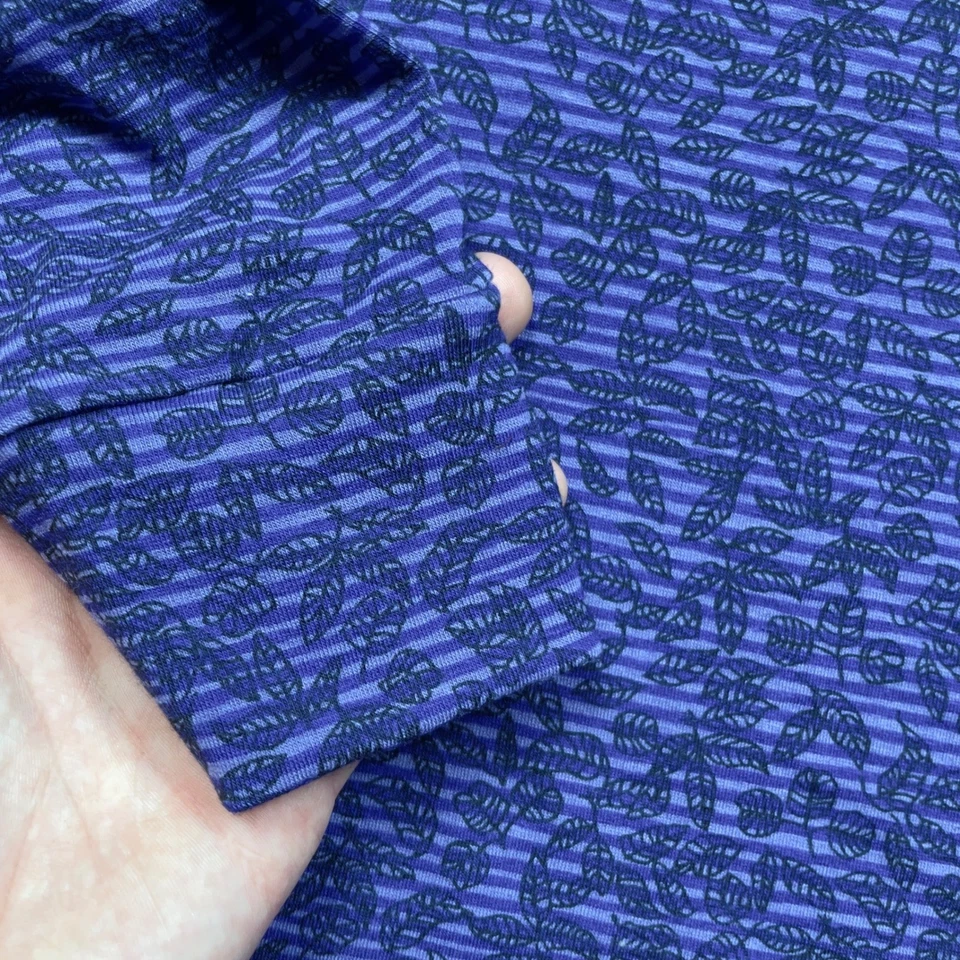 复古 1997 年 DEADSTOCK 全新带标签 REI Midweight MTS 2 底层紫色条纹 Leaf S 美国 — 第 2/4 张图片