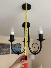 BLACK MODERN 3 ARM CHANDELIER EXCELLENT CONDITION