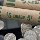 Silver Roosevelt dimes (50)  Roll Of 90% Mixed Dates 1946-1964