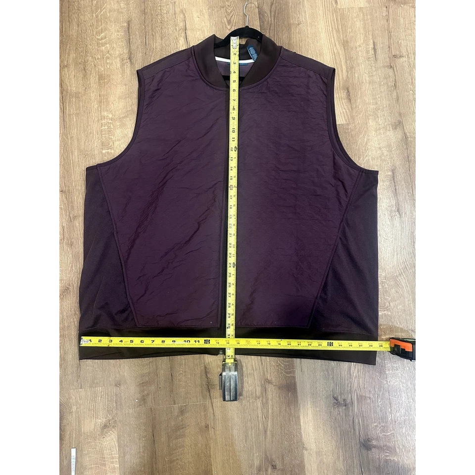 Perry Ellis Men’s Vest 3XLT Sleeveless Quilted Outerwear Plum/Burgundy - Image 4 of 4