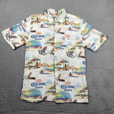 Joe Marlin Corona Extra Shirt Men's Medium  Hawaiian Novelty Beach Beer