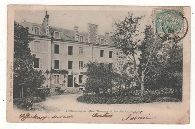 CPA 18 - BOURGES: INSTITUTION VON Fräulein THOMAS - GARTEN (LIEBER) GESCHRIEBEN 1903
