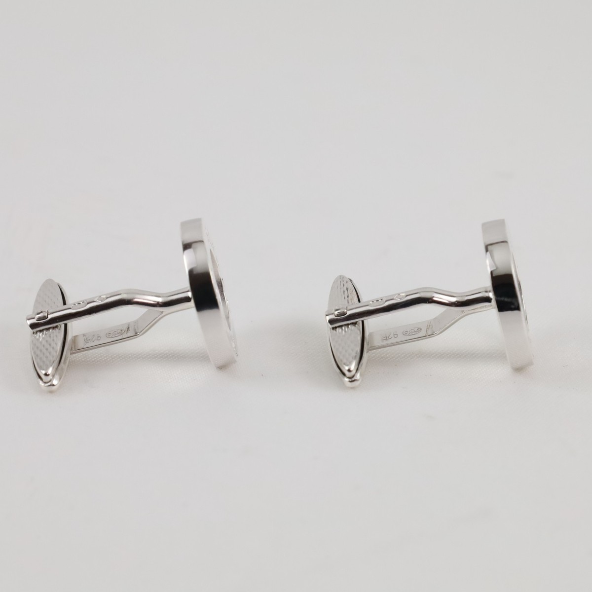 Alfred Dunhill Sterling Silver 925 Button Cufflinks Round Classic