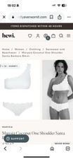 Marysia One Shoulder Coconut Santa Barbara Bikini Top Bra BNWT Size L RRP £280
