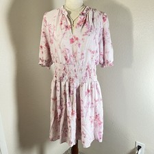 Nine West Women’s Spring watercolors lined short sleeved Dress L