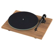 Pro-Ject T1 EVO Phono Walnut Satin Turntable w/OM10 Cartridge & Phono-Box Damage