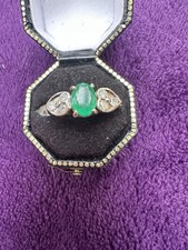 Emerald And Diamond 9 Carat Yellow Gold Ring