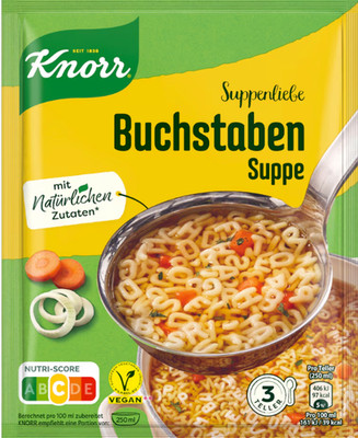 KNORR ABC Soup Veggie Pasta Exp 4/2027 Buchstabensuppe Suppenliebe FREE SHIPPING