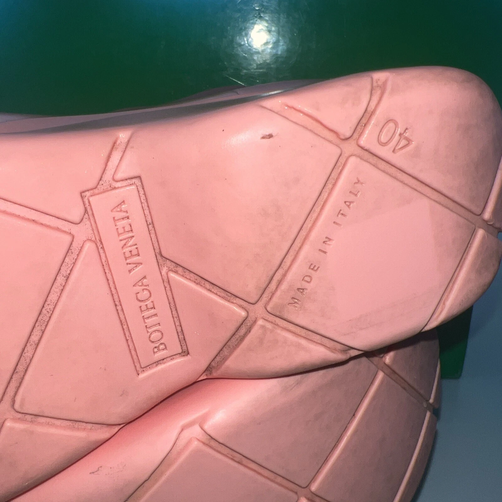 Bottega Veneta Pozzanghera Stivaletto Gomma Fenicottero EU 40 US 9 EUC