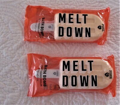 2- VICTORIA SECRET PINK MELT DOWN BATH BOMB, FIZZY ORANGE COOLER POPSICLE. NIP