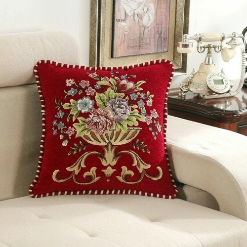 Federa copridivano ricamata retrò decorazione casa floreale vintage - Foto 5 di 17