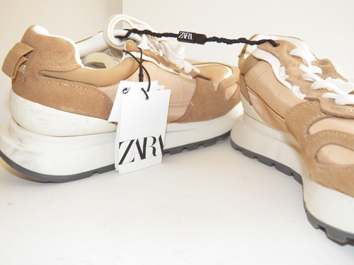 Zara Turnschuhe Tennisschuhe br/hellbraun mit Wildleder Gr. 9 / 40 Neu mit Etikett - Bild 2 von 3