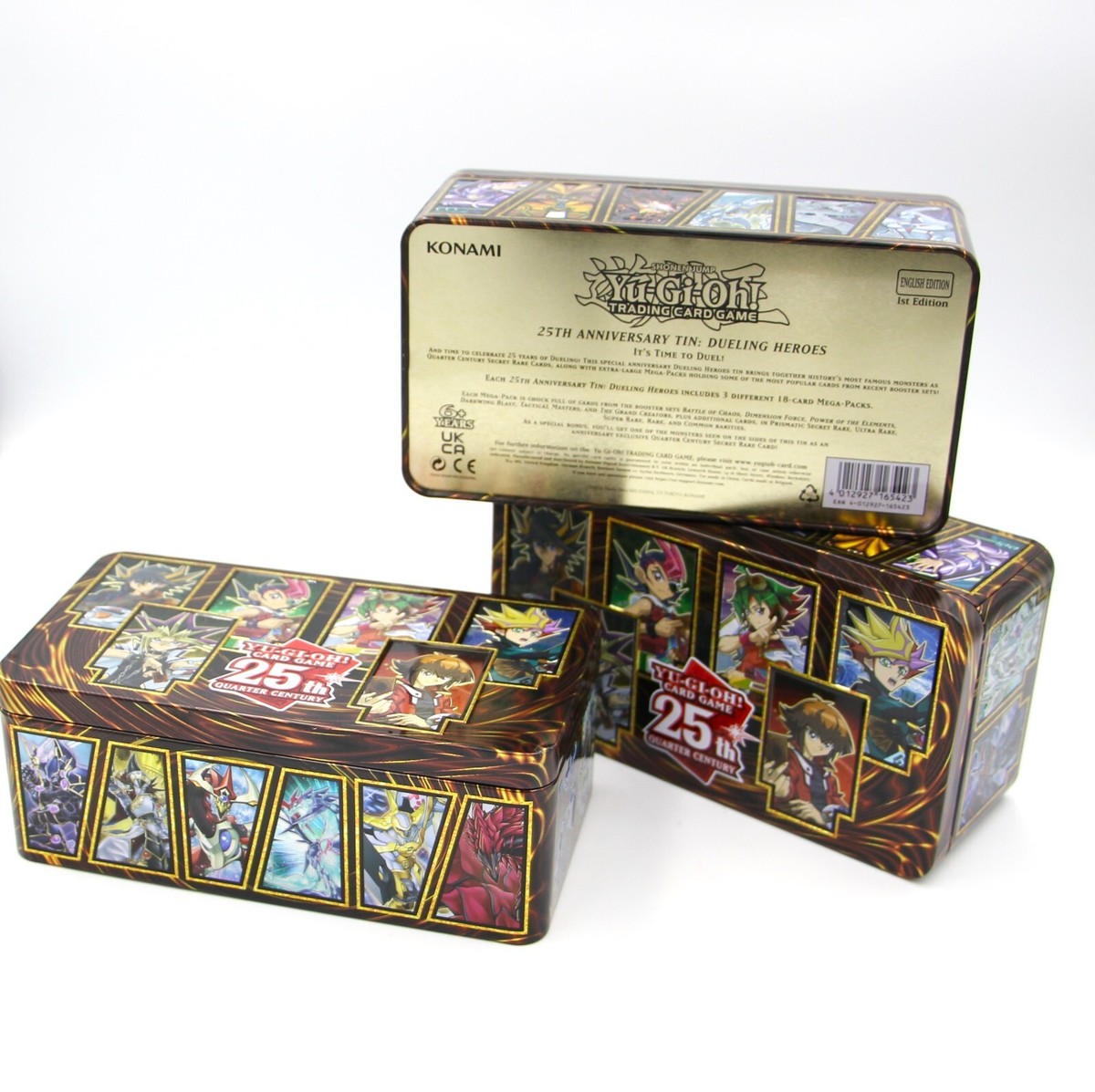 3pcs Yugioh EMPTY 25th Anniversary Tin: Dueling Heroes Yu-gi