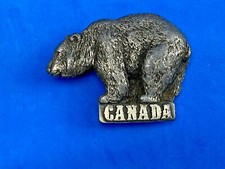 RARE Vintage 1981 Canada Cut out Grizzly bear Indiana metal Craft belt buckle