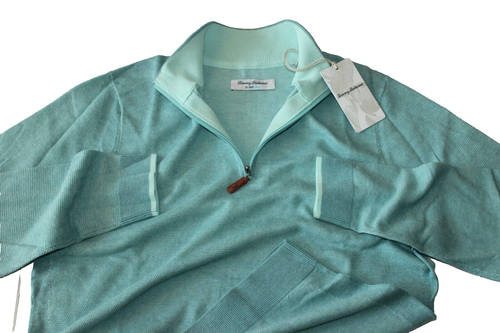 Tommy Bahama Coolside Half Zip Sweater Sweatshirt Azul Mar Blue New Medium M - Picture 2 of 4