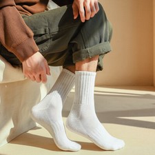 5 Pairs Autumn Winter Pure Cotton Thick Warm Sweat Absorbing Solid Color Socks