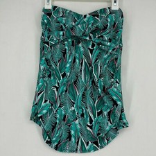 Isabel Materinty Womens D DD Medium Swim Tankini Top Green Leaf Print no strap