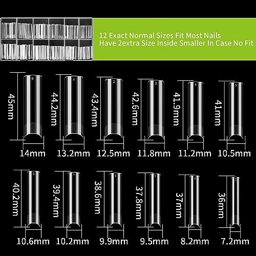  240 Pcs Square Nail Tips Extra Long No C Curve Nail Tips, XXL Tapered Clear - Bild 2 von 7