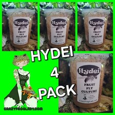 Hydei Fruit Fly Culture 4 Pack Reptile Dart Frog Food Live