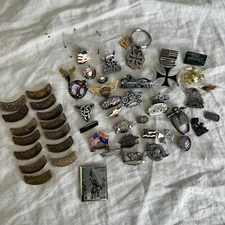 LOT of About 50 various Harley Davidson Hat Lapel Vest Pin Owners Group HOG