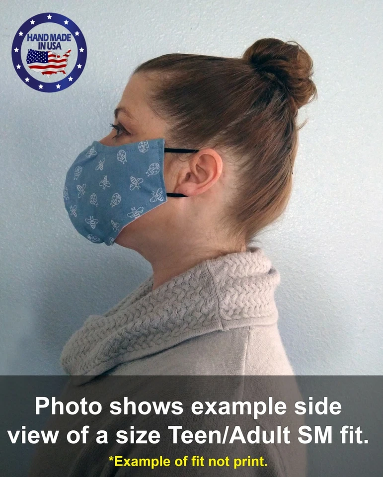 Unicorn Flowers REVERSIBLE  Unicorn Stars Hearts (Handmade Face Mask) Multi Size - Image 4 of 4