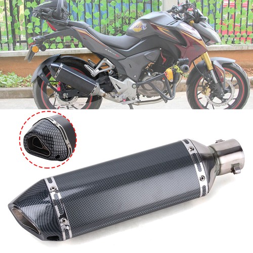 Black 38mm-51mm Universal ATV Motorcycle Exhaust Escape Tips Muffler Tail Pipe - Picture 4 of 14