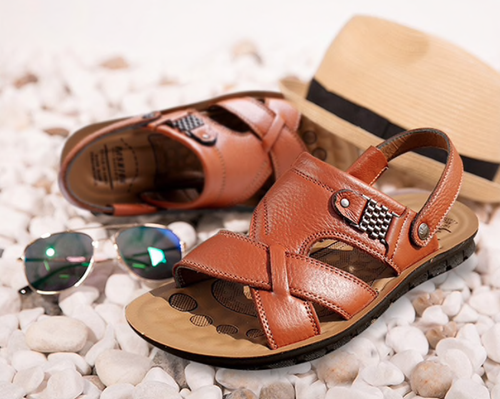 sandales homme classique plage pantoufle tendance pas cher été chaussure marron - Imagen 2 de 9