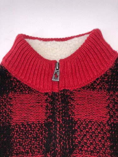 Polo Ralph Lauren Boys Classic Plaid Red/Blk Pullover Sweater Size 12M NWT - Picture 3 of 4