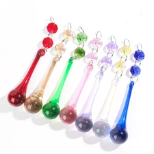5PC Colorfor Water Drop Pendant Crystal Hanging Suncatcher Chandelier Decor DIY