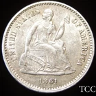 1861 SEATED LIBERTY HALF DIME ~ STUNNING H10c COIN ~ FREE SHIPPING ~ TCC