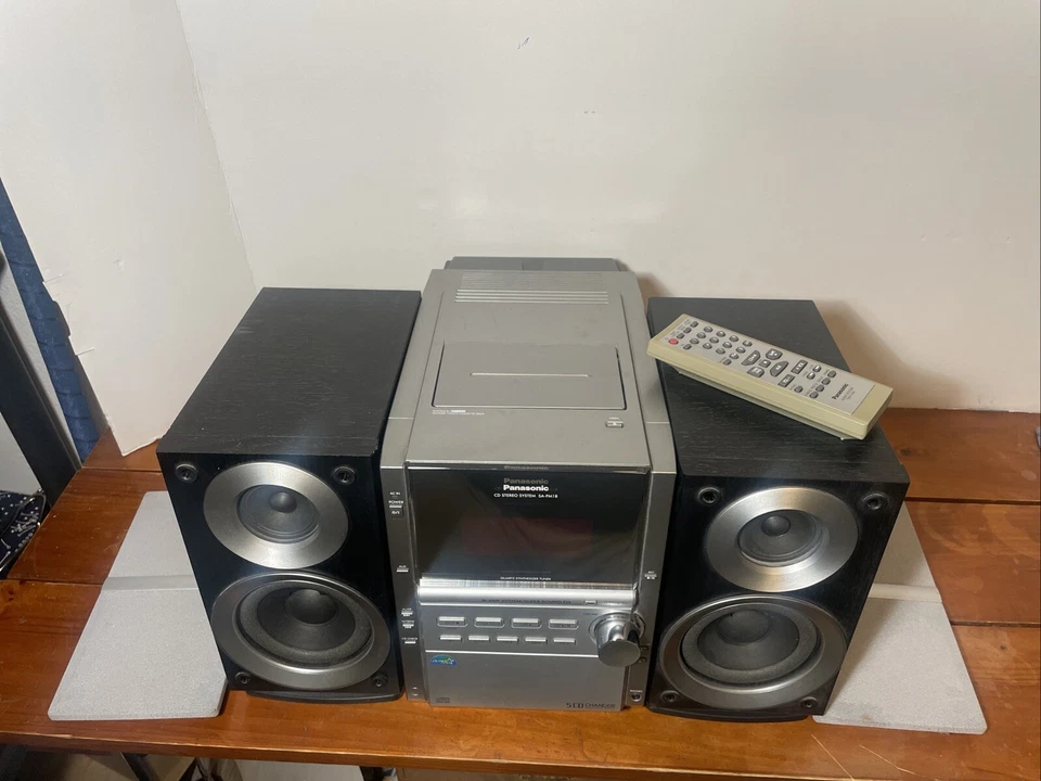 Panasonic 5 Disk CD Changer Model SA-PM18 W/2 Speakers SP-PM18 W/Remote (READ)!! - Image 4 of 4