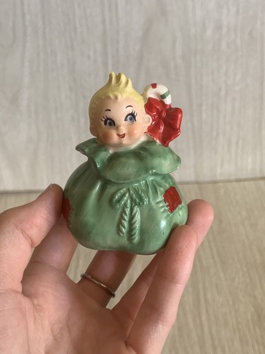 VTG Lefton Boy Santa Sack Bag Christmas Candy Cane Bow Salt Shaker Replacement - Picture 1 of 11