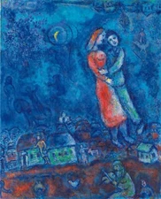 MARC CHAGALL Art Poster or Rolled Canvas Print "LES AMOUREUX" THE LOVERS