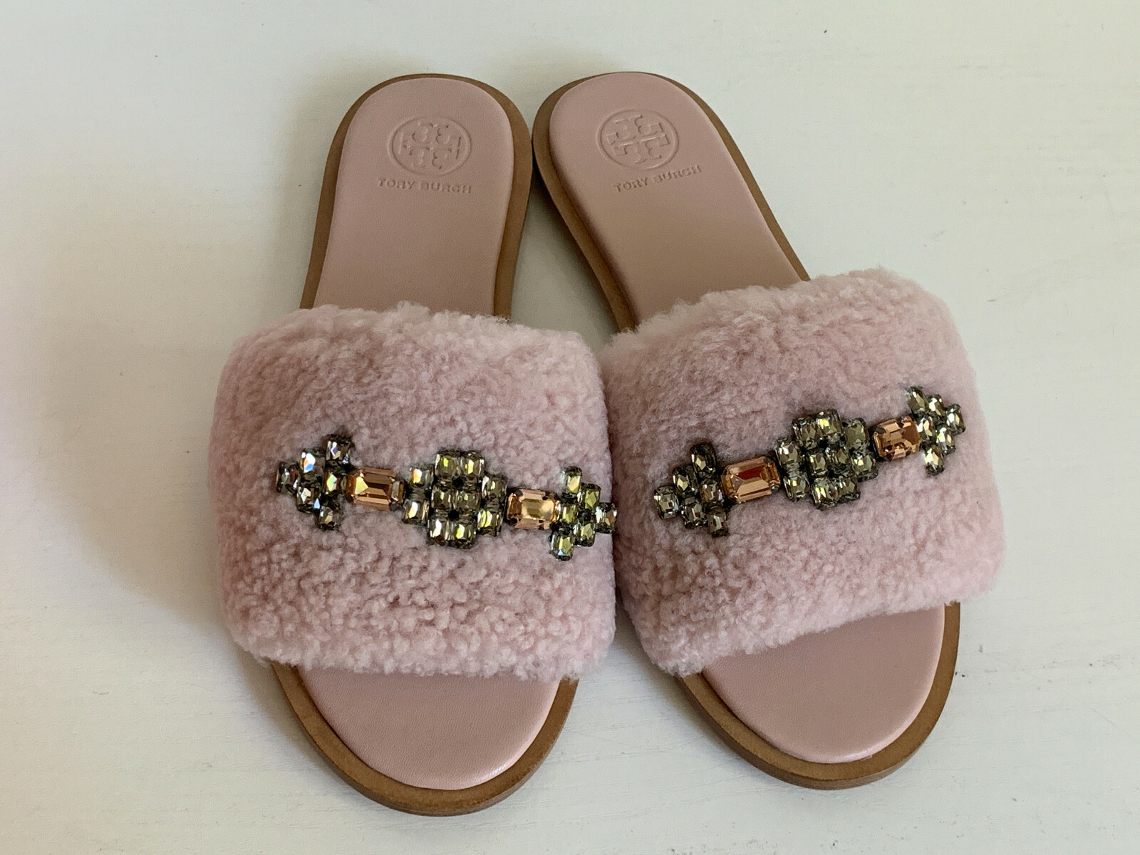 tory burch shell pink slides
