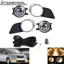 For 2011-2017 Toyota Sienna Fog Light Kit w/ Clear Lens Bezel Switch Bulbs Wires
