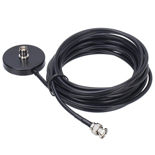BNC Mount Magnetic Base & RG58 5M/16.4ft Coaxial Cable For CB Radio - Zdjęcie 2 z 5