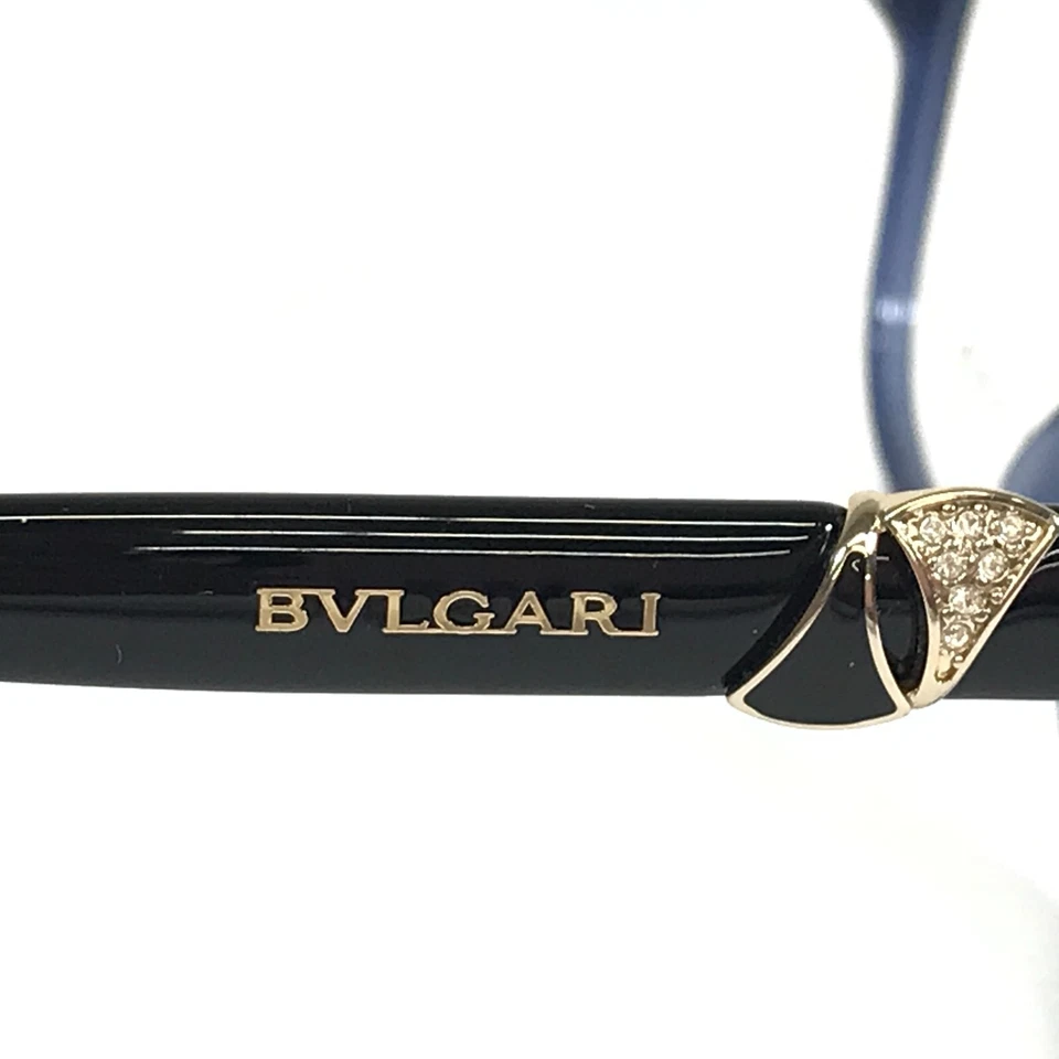 Marcos de gafas Bvlgari 4128-B 5145 negro azul ojo de gato borde completo 54-16-140 Foto 4 de 4