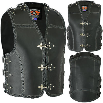 Australian Bikers Gear Heavy Duty 3-4 MM COWHIDE Leather