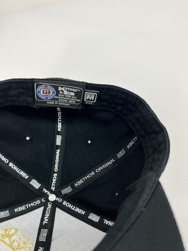 K & B Ethos New York City NY cap hat adult fitted medium M black gold embroidery - Picture 8 of 9