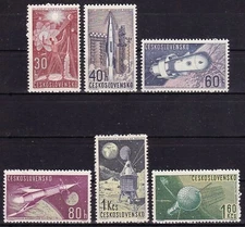 CZECHOSLOVAKIA - SCOTT 1105/1110 - SPACE 1962 ** MNH  