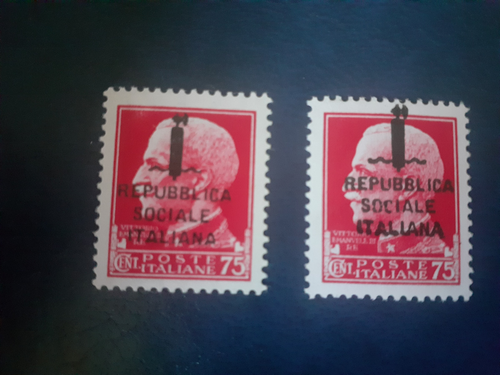 ITALIA REPUBBLICA SOCIALE 1944 varietà EFFIGE VITT. EM. III 75c nuovi MNH -P25 - Foto 2 di 4